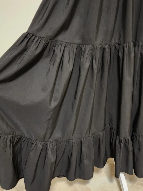 Zara Women's Black Smocked Bodice Sleeveless Tiered Maxi Dress Med Summer Casual - Picture 6 of 11